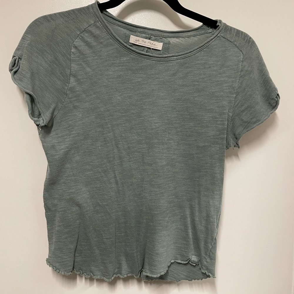 Free People be my baby tshirt in washed army. Size small.